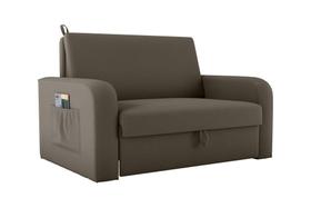Sofá Cama com Baú 2 Lugares Daiane Marrom Matrix Sofá Cama com Baú 2 Lugares Daiane Marrom Matrix