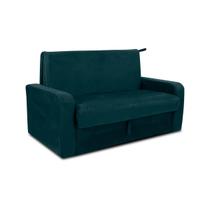 Sofá Cama com Baú 2 Lugares Daiane Petróleo Matrix