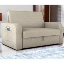 Sofá Cama com Baú 2 Lugares Numey Linho Sofá Cama com Baú 2 Lugares Numey Linho
