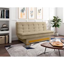Sofa Cama com Baú Berilo Espresso Móveis Bege Sofa Cama com Baú Berilo Espresso Móveis Bege