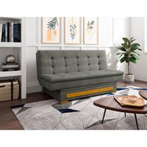 Sofa Cama com Baú Berilo Espresso Móveis Cinza Sofa Cama com Baú Berilo Espresso Móveis Cinza