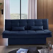 Sofá Cama com Baú Búzios Azul Escuro - Luxury Estofados