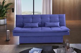 Sofá Cama com Baú Búzios - Azul - Luxury Estofados