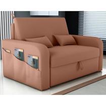 Sofá Cama com Baú Gorteen Veludo Ferrugem Sofá Cama com Baú Gorteen Veludo Ferrugem