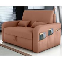 Sofá Cama com Baú Luka Veludo Ferrugem Sofá Cama com Baú Luka Veludo Ferrugem