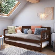 Sofá-Cama com Cama Auxiliar de Madeira Maciça para Colchão 78x188cm Multimóveis CR35275