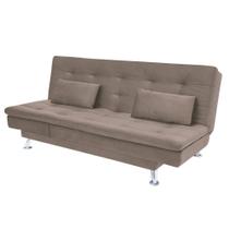Sofá-Cama com Chaise 188cm Linoforte Rayssa Suede Veludo Espuma D-33