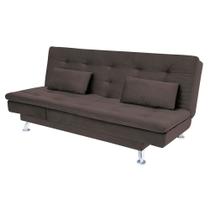 Sofá-Cama com Chaise 188cm Linoforte Rayssa Suede Veludo Espuma D-33