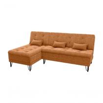Sofá Cama com Chaise 3 Lugares 2,00 Mts Nice Matrix Mostarda