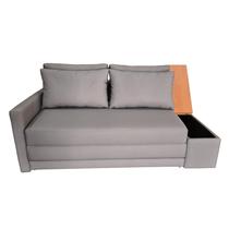 Sofá Cama com Tampo Baú Lado Direito e USB Tecido Acquablock 180cm