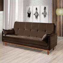 Sofá Cama Congonhas 204cm Tecido Suede