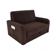 Sofá Cama Daiane 2 Lugares Com Baú Suede Marrom Matrix Sofá Cama Daiane 2 Lugares Com Baú Suede Marrom Matrix