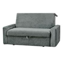 Sofá Cama Daiane com Baú 2 Lugares 140cm Cor Cinza