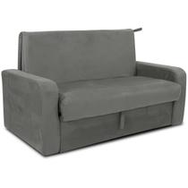 Sofá Cama Daiane com Baú 2 Lugares 140cm Cor Cinza
