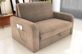 Sofá Cama Daiane Suede Bege B251 Matrix