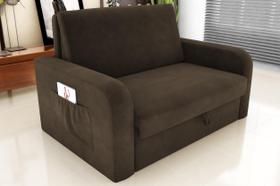 Sofá Cama Daiane Suede Cappuccino B255 - Matrix