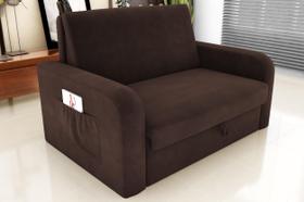 Sofá Cama Daiane Suede Marrom B256 Sofá Cama Daiane Suede Marrom B256