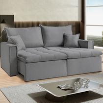 Sofá Cama Dallas 270 Cm sem Caixa Veludo Cinza
