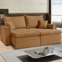 Sofá Cama Dallas 270 Cm sem Caixa Veludo Marrom