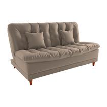 Sofá Cama Day 185cm Reclinável Manual Veludo Capuccino - Sallar Home