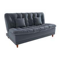 Sofá Cama Day 185cm Reclinável Manual Veludo Cinza - Sallar Home