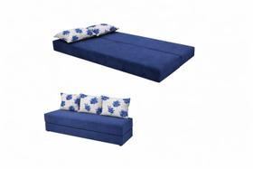 Sofá Cama de luxo Sofanete Azul Escuro Estampado 3 em 1 Sofá Cama de luxo Sofanete Azul Escuro Estampado 3 em 1