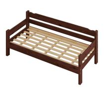 Sofa Cama de Madeira Maciça Cor Castanho