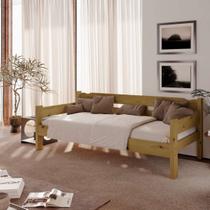 Sofa Cama de Madeira Maciça Cor Nogueira