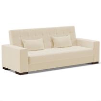 Sofá Cama Decorativo 210cm Beesley Linho Bege G19 - Gran Belo