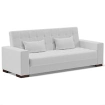 Sofá Cama Decorativo 210cm Beesley Linho Cinza G19 - Gran Belo