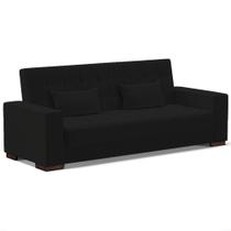Sofá Cama Decorativo 210cm Beesley Linho Preto G19 - Gran Belo