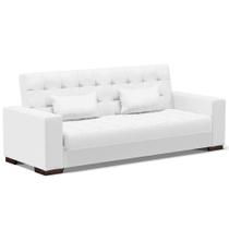 Sofá Cama Decorativo 210cm Beesley Pu Branco Fosco G19 - Gran Belo