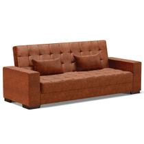 Sofá Cama Decorativo 210cm Beesley Pu Nozes G19 - Gran Belo