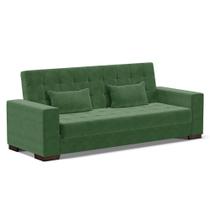 Sofá Cama Decorativo 210cm Beesley Suede Verde G19 - Gran Belo