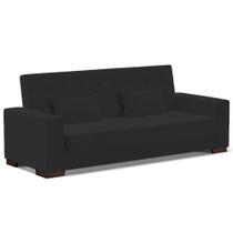 Sofá Cama Decorativo 210cm Beesley Veludo Preto G19 - Gran Belo