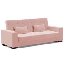 Sofá Cama Decorativo 210cm Beesley Veludo Rose G19 - Gran Belo