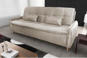 Sofá Cama Donna Suede Bege B251 Sofá Cama Donna Suede Bege B251