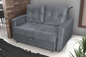 Sofá Cama Drika Veludo Cinza E425 - Matrix