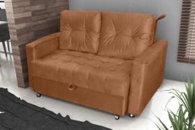 Sofá Cama Drika Veludo Ferrugem E435 - Matrix