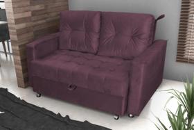 Sofá Cama Drika Veludo Rose E431 - Matrix Sofá Cama Drika Veludo Rose E431 - Matrix