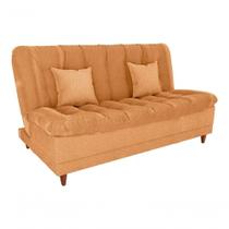 Sofá Cama Duda Boucle Mostarda Sala Premium 3 Lugares