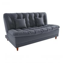Sofá Cama Duda Veludo Cinza Matrix Sala Premium 3 Lugares Sofá Cama Duda Veludo Cinza Matrix Sala Premium 3 Lugares