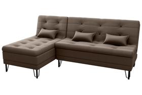 Sofá Cama e Chaise 3 lugares 200cm Nice Marrom Matrix