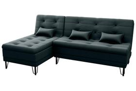 Sofá Cama e Chaise 3 lugares 200cm Nice Preto Matrix Sofá Cama e Chaise 3 lugares 200cm Nice Preto Matrix