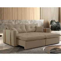 Sofa Cama e Reclinavel Lisboa 2,60m 05 Lugares Mola Ensacada Txr