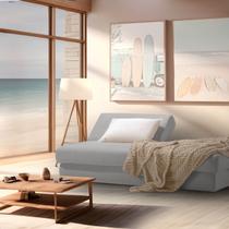 Sofá Cama Easy 3 Lugares 208cm com Baú e Tecido Linho 1431