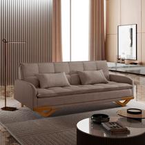 Sofa Cama em Linho 202cm X 92cm Cannes Marrom Claro/Avelã Sofa Cama em Linho 202cm X 92cm Cannes Marrom Claro/Avelã