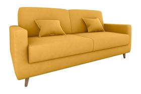 Sofá Cama Emília 2 Lugares 190cm Veludo Amarelo Matrix