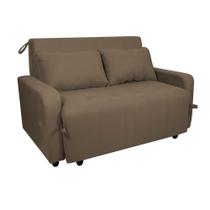 Sofá Cama End 138cm Reclinável Manual Suede Capuccino - Sallar Home Sofá Cama End 138cm Reclinável Manual Suede Capuccino - Sallar Home