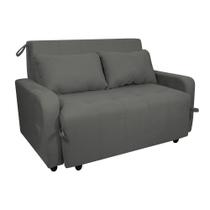 Sofá Cama End 138cm Reclinável Manual Suede Cinza - Sallar Home Sofá Cama End 138cm Reclinável Manual Suede Cinza - Sallar Home